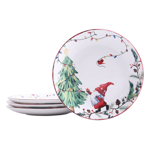 Bico Gnomos Navideños, plato de ensalada de 8,75 pulgadas para presentaciones coloridas.