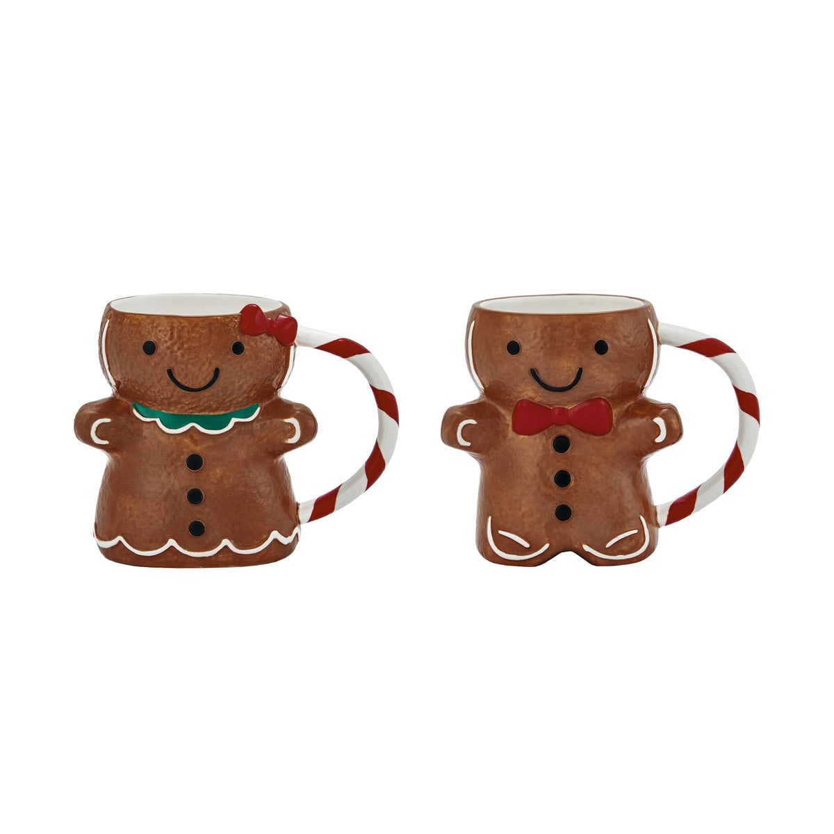 Taza Bico con hombre de jengibre pintada a mano, ideal para bebidas calientes.