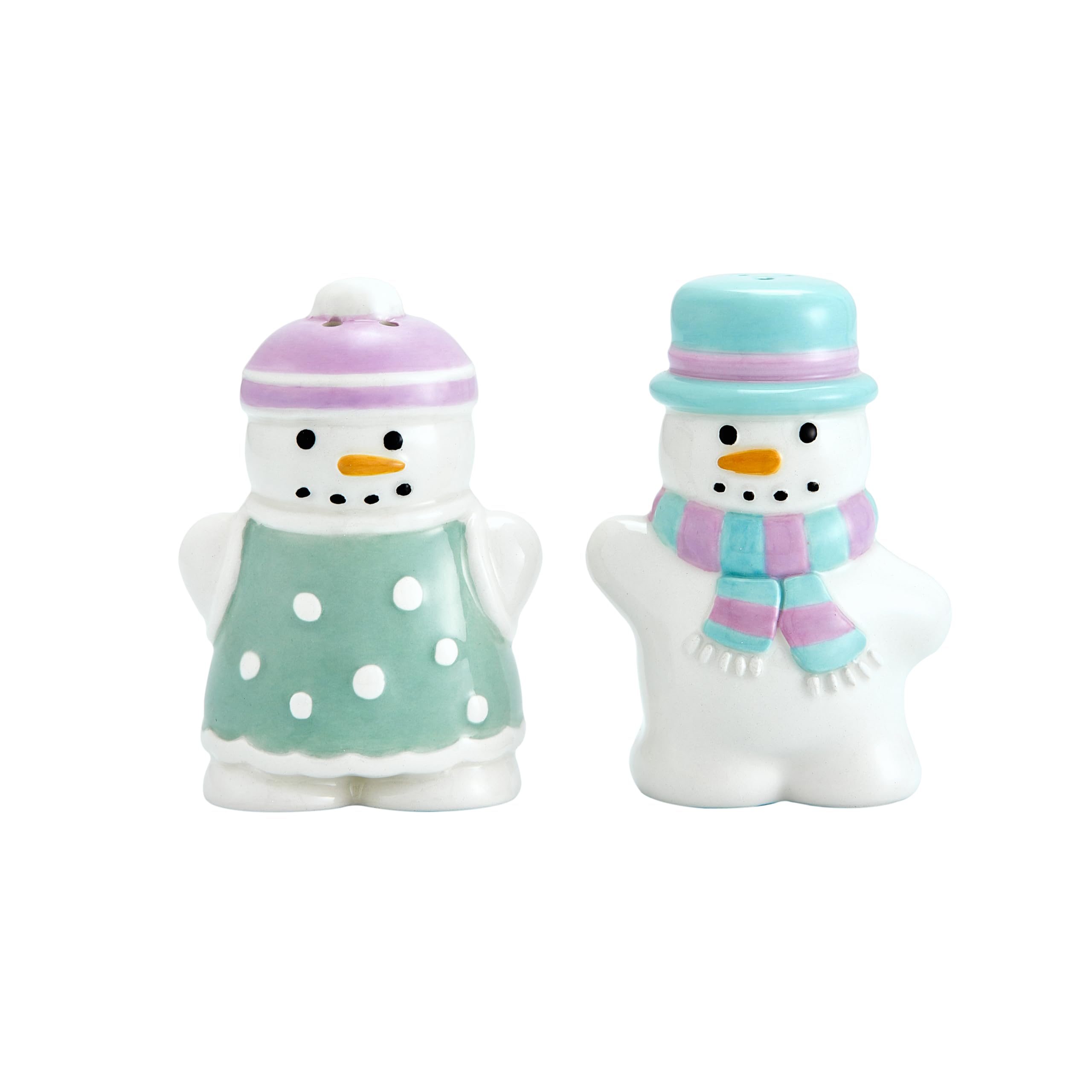 Bico muñeco de nieve: set de sal y pimienta pintado para mesa festiva