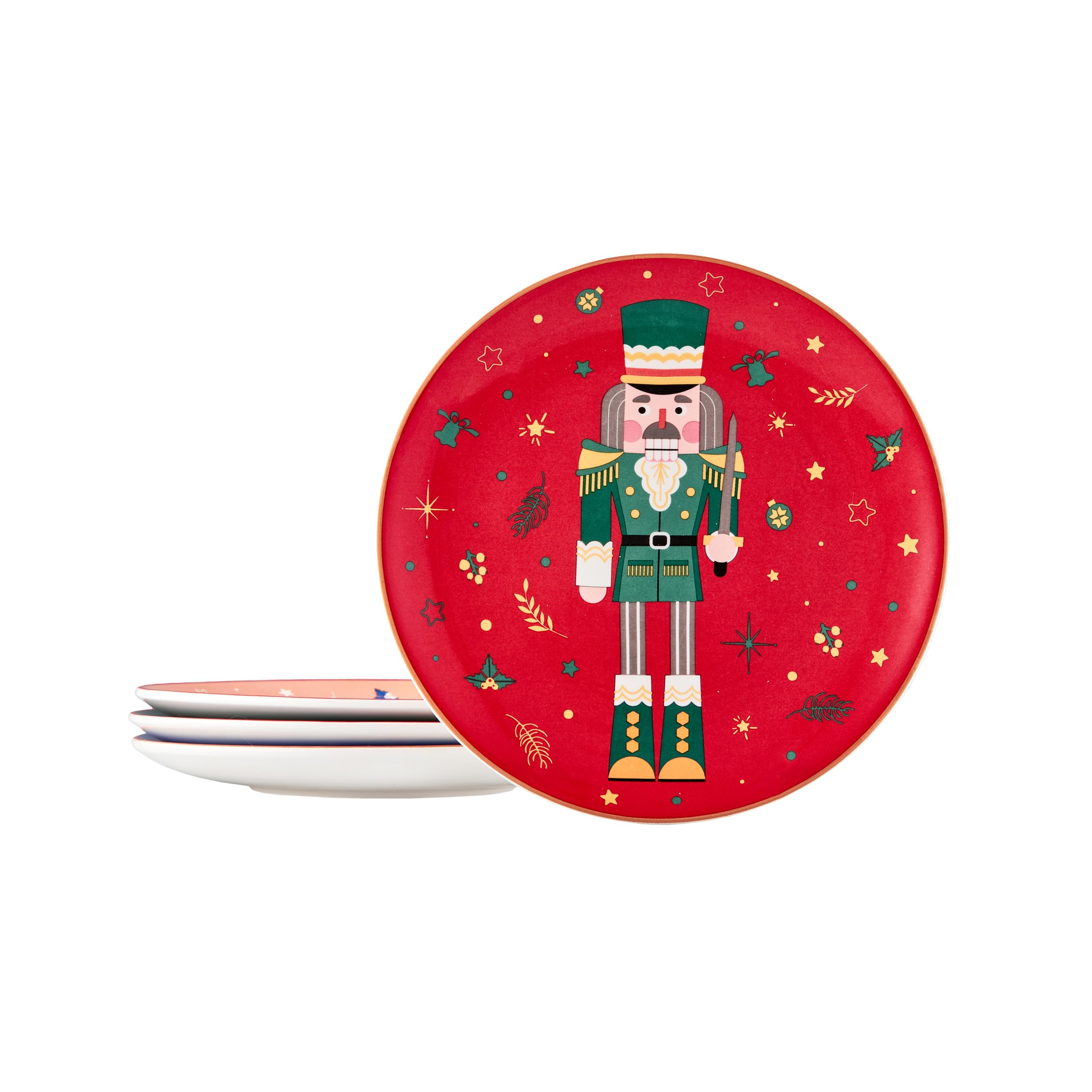 Bico platos-soldado-navideno en mesa para ensaladas, porciones versatiles