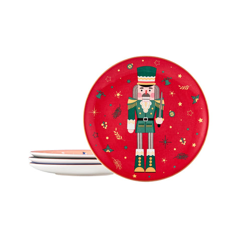 Bico platos-soldado-navideno en mesa para ensaladas, porciones versatiles