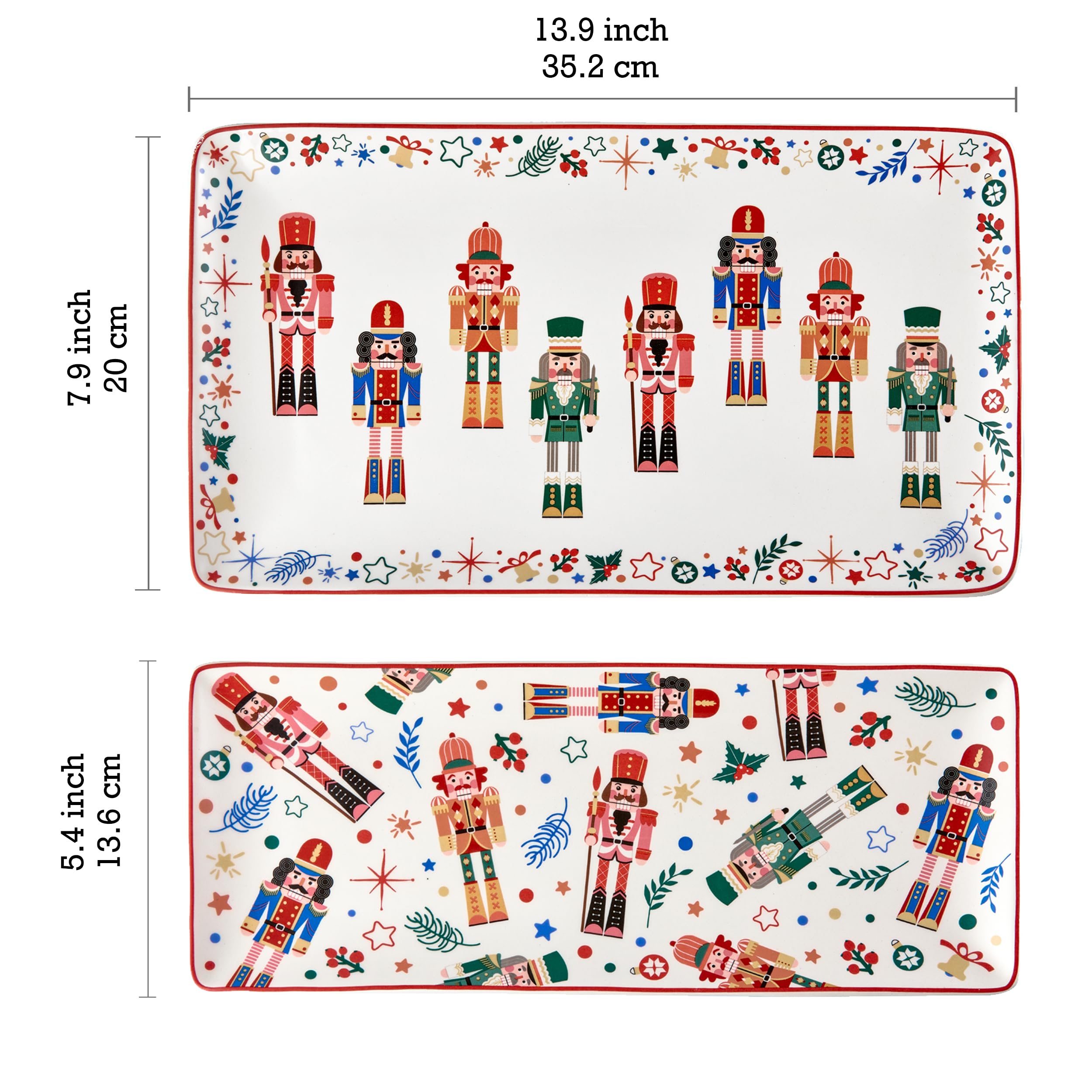 Bico Soldado de Navidad: bandejas rectangulares en dos tamaños prácticos