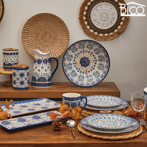 Reposacucharas Bico Talavera, uso multifuncional para utensilios o aperitivos.