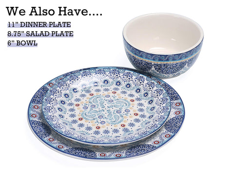 Bico Talavera diseno original azul, apilable para ahorrar espacio en la cocina.
