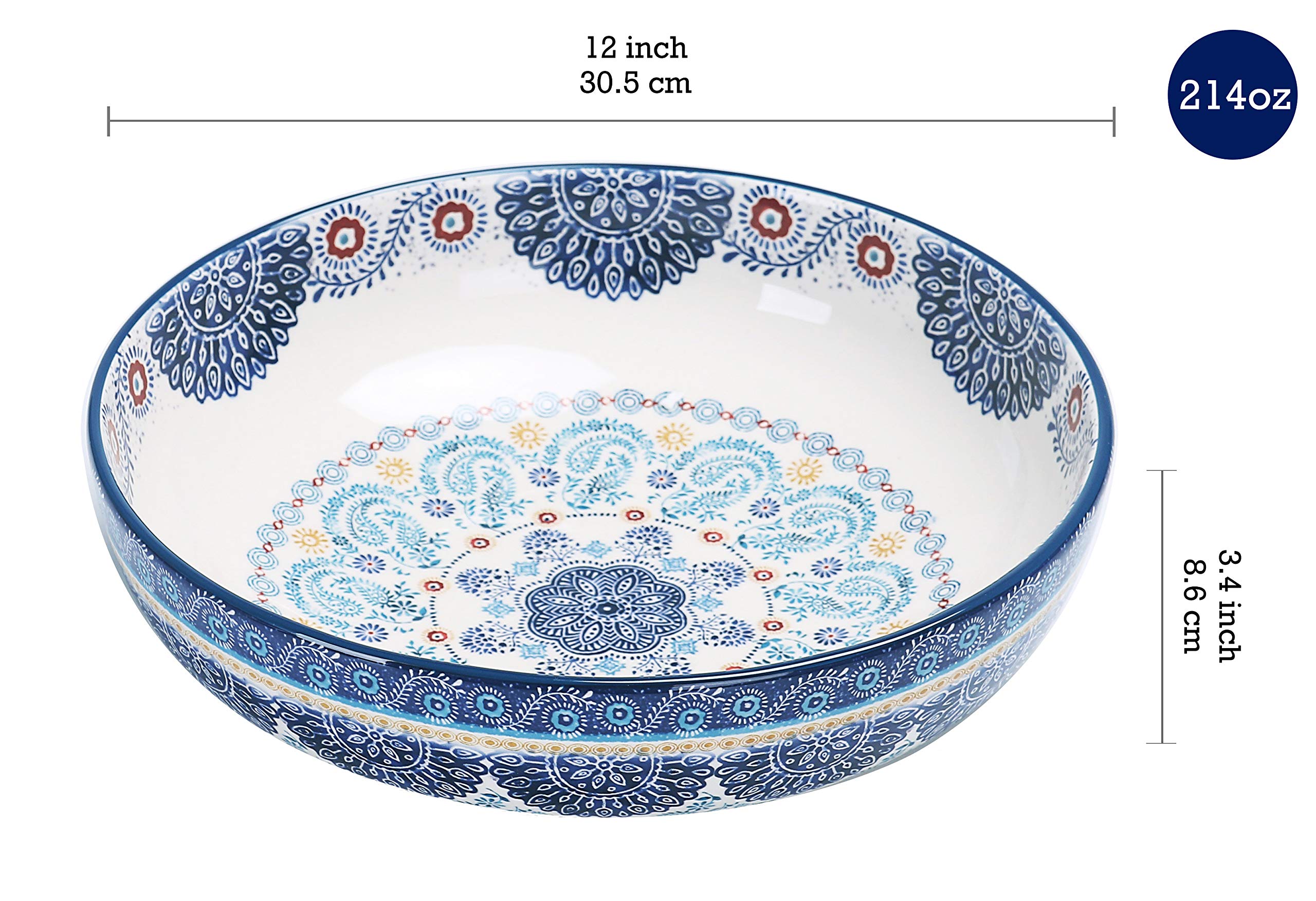 Bico Talavera plato ensalada azul, perfecto para servir ensaladas frescas en reuniones.