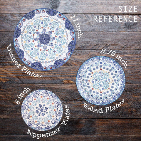Conjunto de platos Bico Talavera aperitivo seis, para mesa coordinada y elegante.
