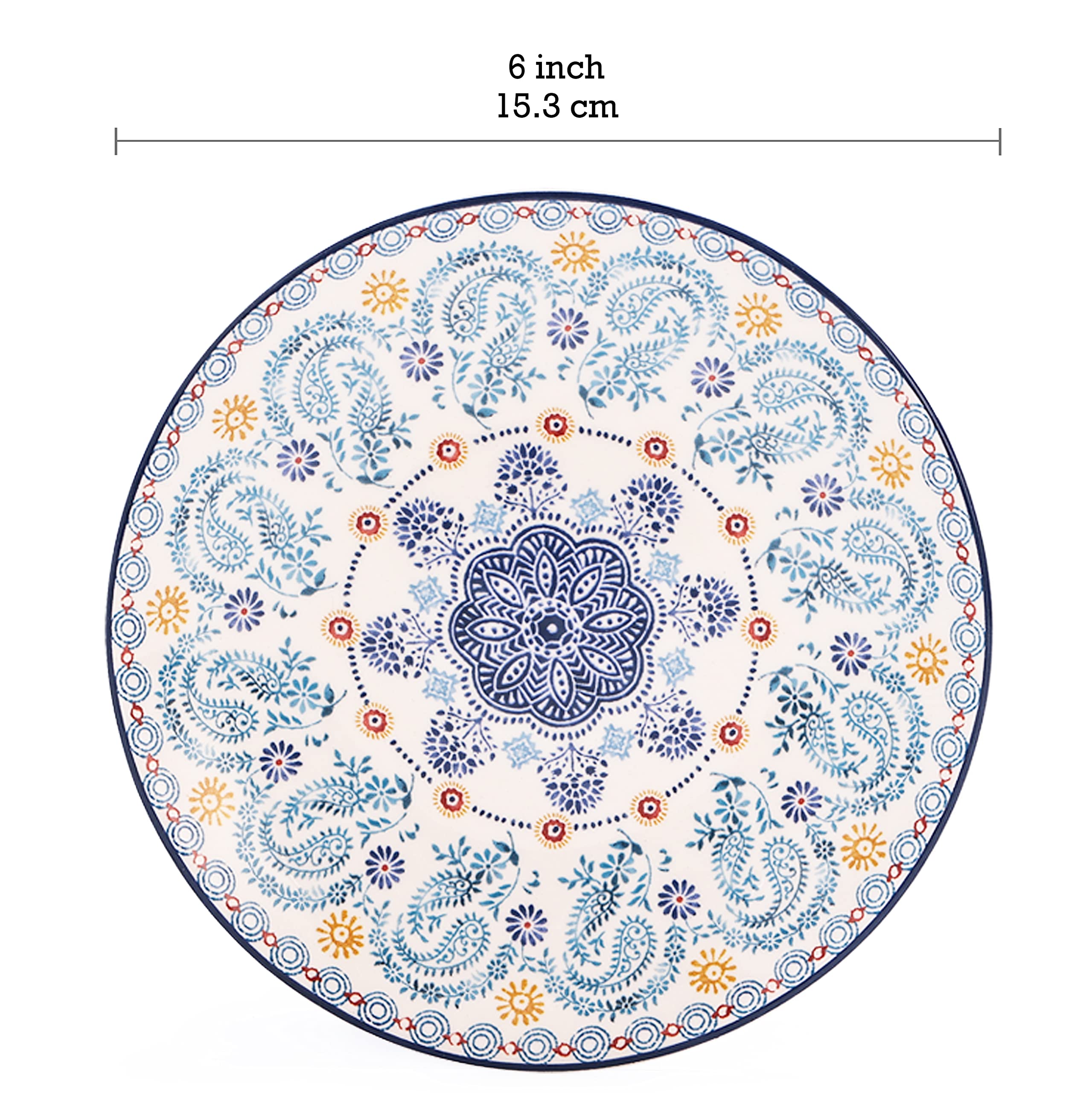 Plato ensalada Bico Talavera de 6 pulgadas, realza tus comidas con color y diseño artesanal.