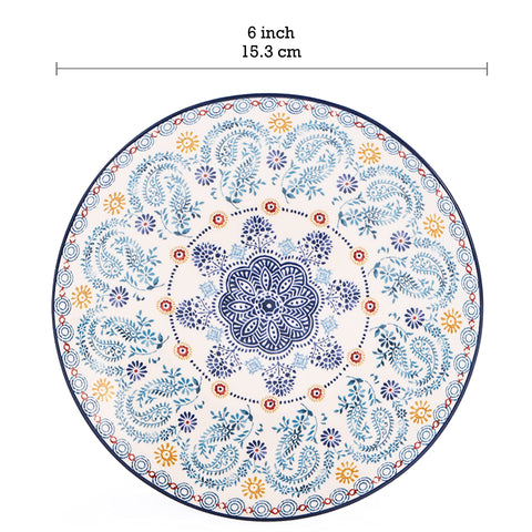 Plato ensalada Bico Talavera de 6 pulgadas, realza tus comidas con color y diseño artesanal.