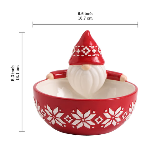 Bico tazón navideño pintado a mano para servir mermeladas o salsas.