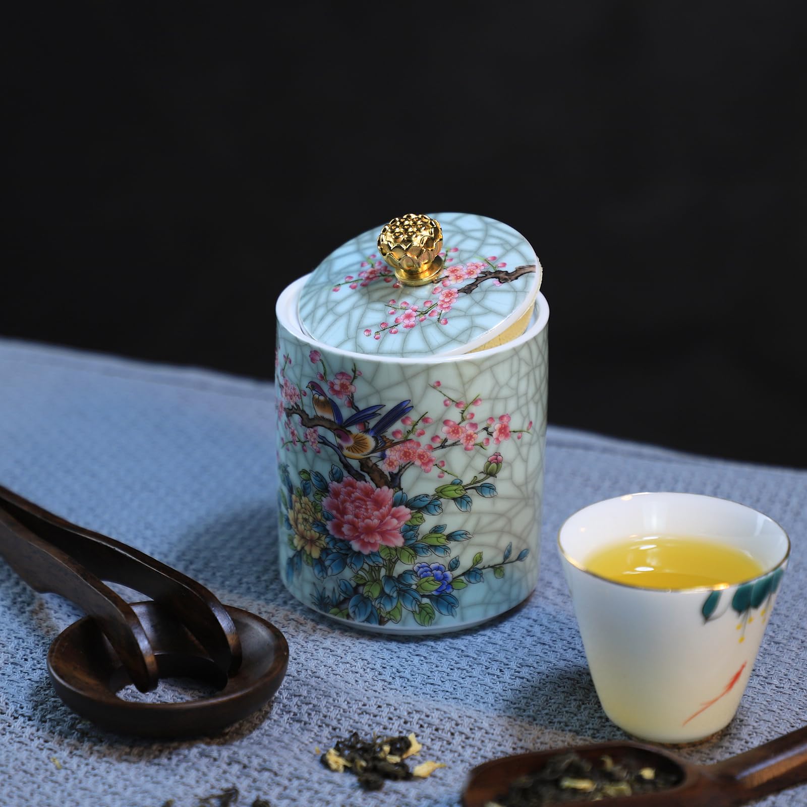 Bicuzat contenedor cerámico esmaltado con diseño colorido para la cocina