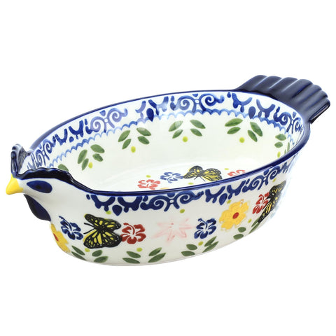 Bicuzat pie pan mariposas azul, ideal para hornear pasteles y postres vistosos.