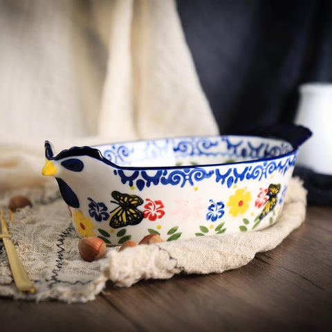 Bicuzat plato azul para sopa y horneados caseros.