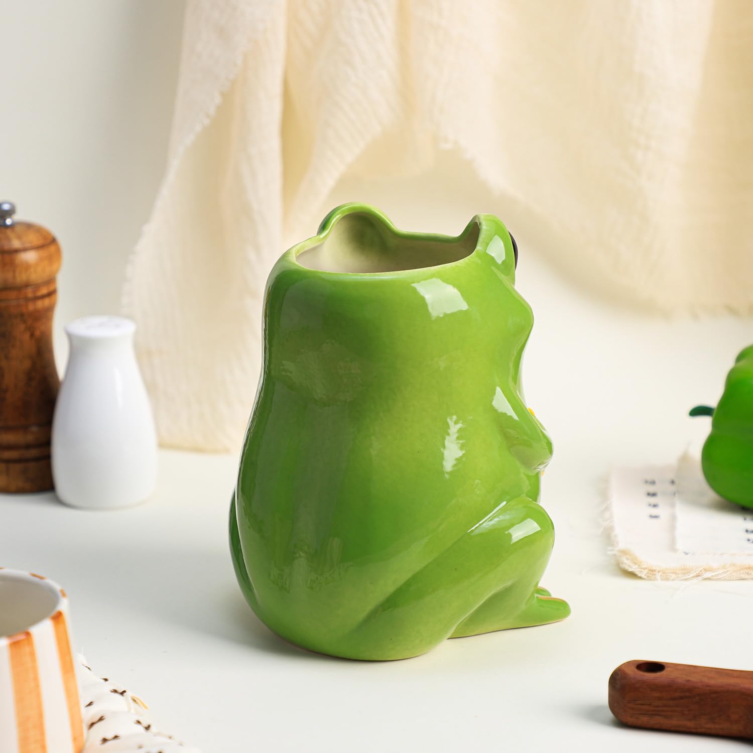 Bicuzat Rana cerámica diseño artístico de cocina para decorar y ordenar.