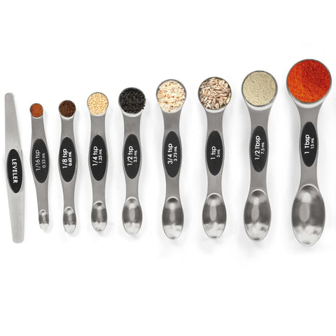 Cucharas de medicion imantadas BIDFUL de 9 piezas apilables para cocina ordenada