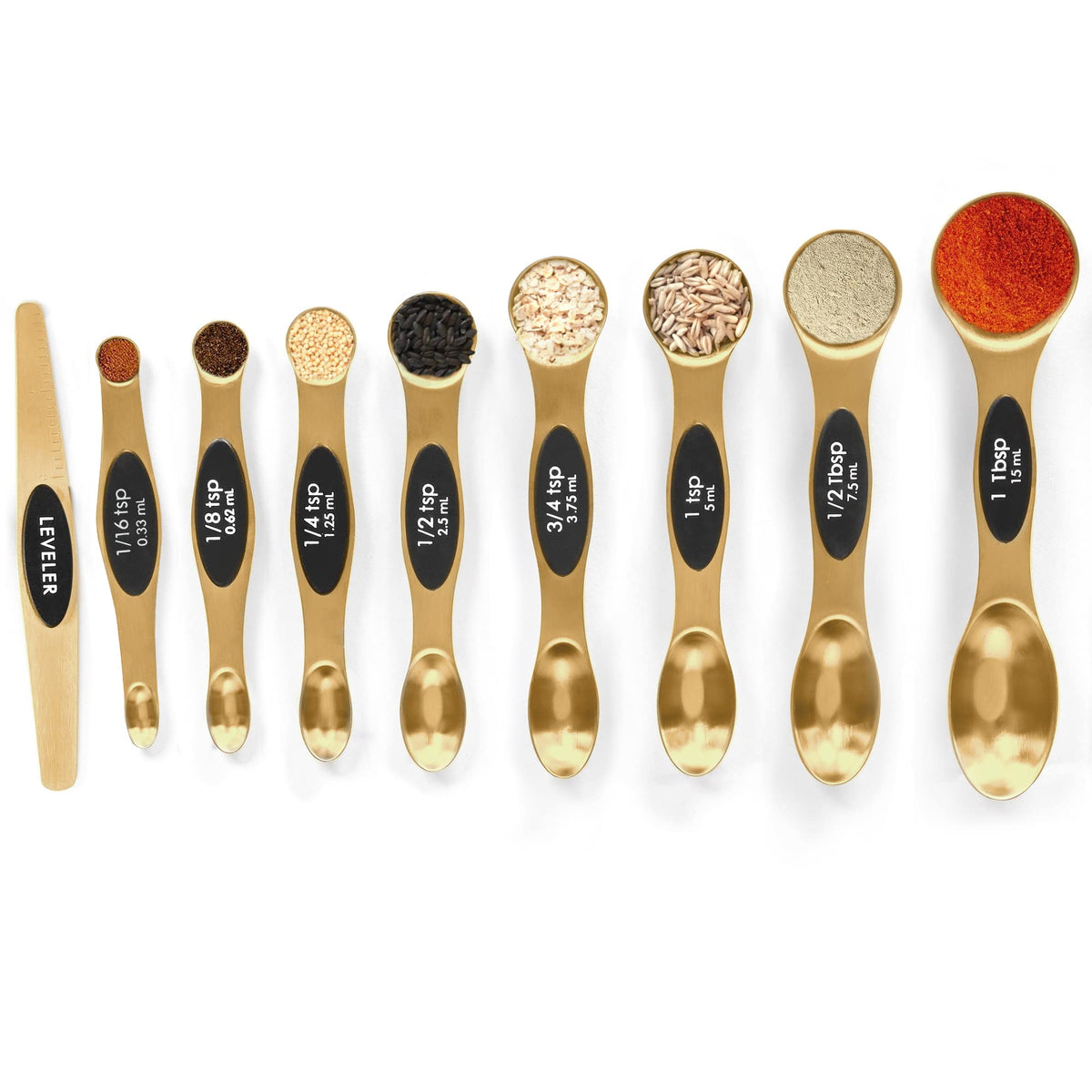 Set Bidful de cucharas de medición magnéticas de 9 piezas, ideal para hornear.