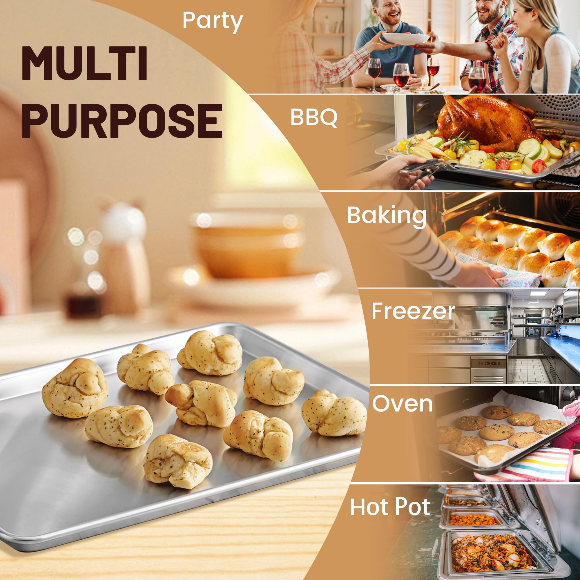BIEAMA bandeja aluminio 18x26, regalo ideal para chefs y hoteles