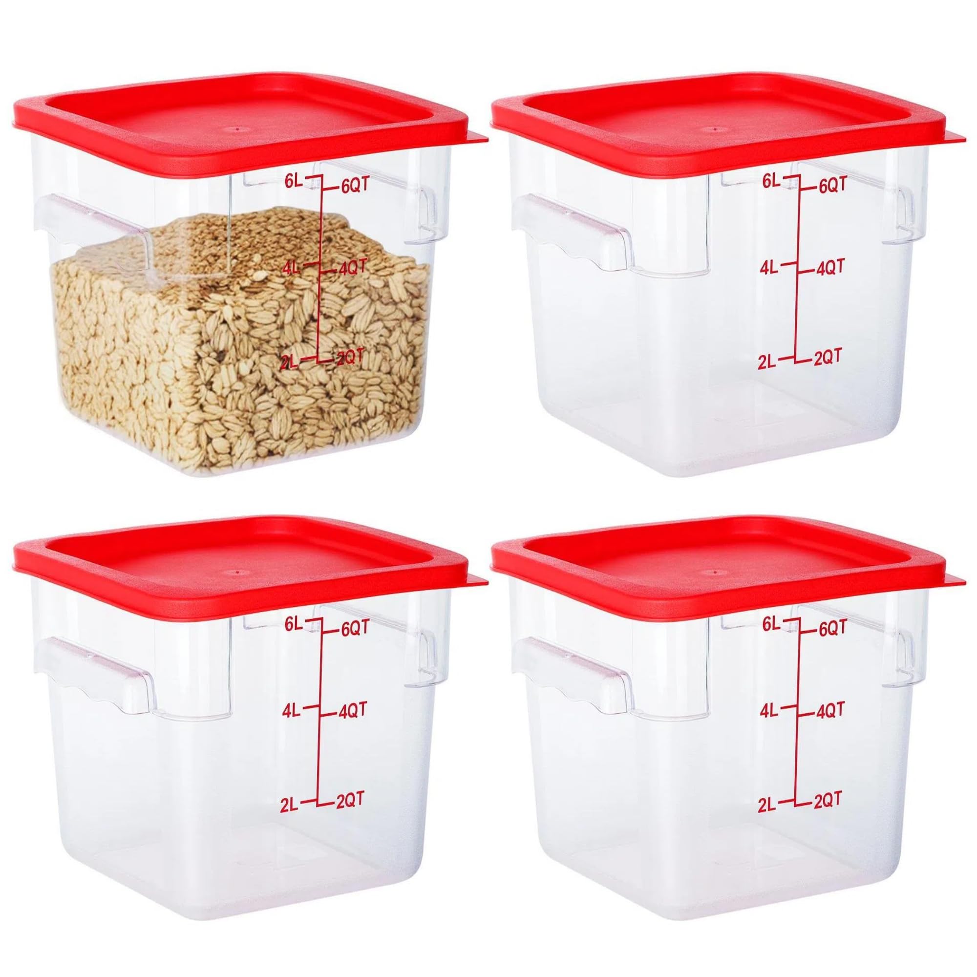 BIEAMA contenedor cuadrado de 6 qt con tapa mantiene frescura y visibilidad.