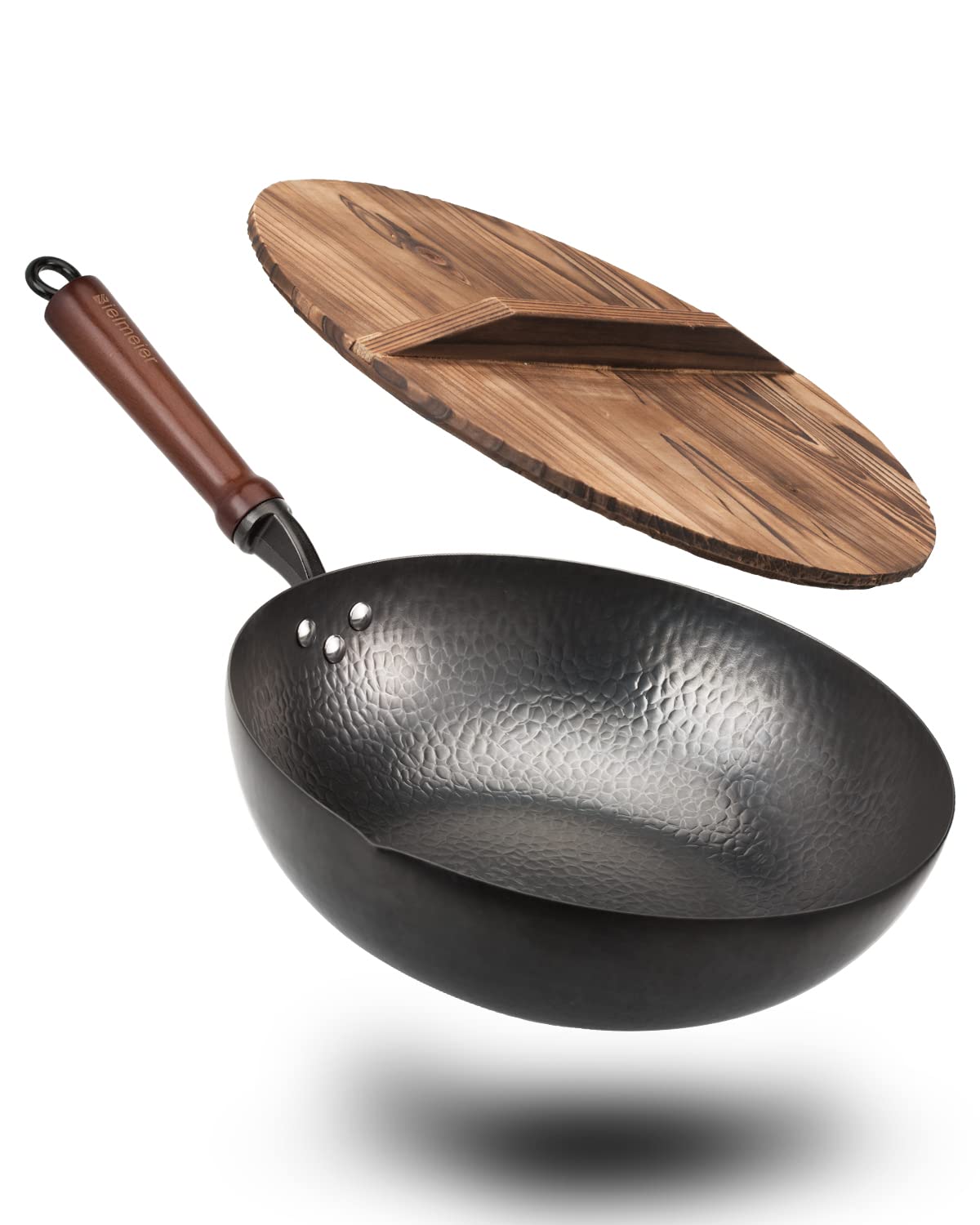 Wok de Bielmeier con borde espeso para cocción uniforme