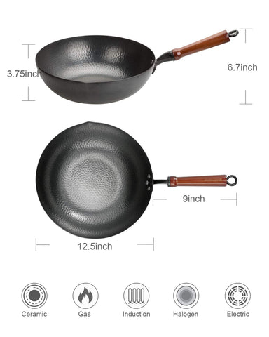 Wok BIELMEIER, base plana, apto para todo tipo de estufa, cocina estable.
