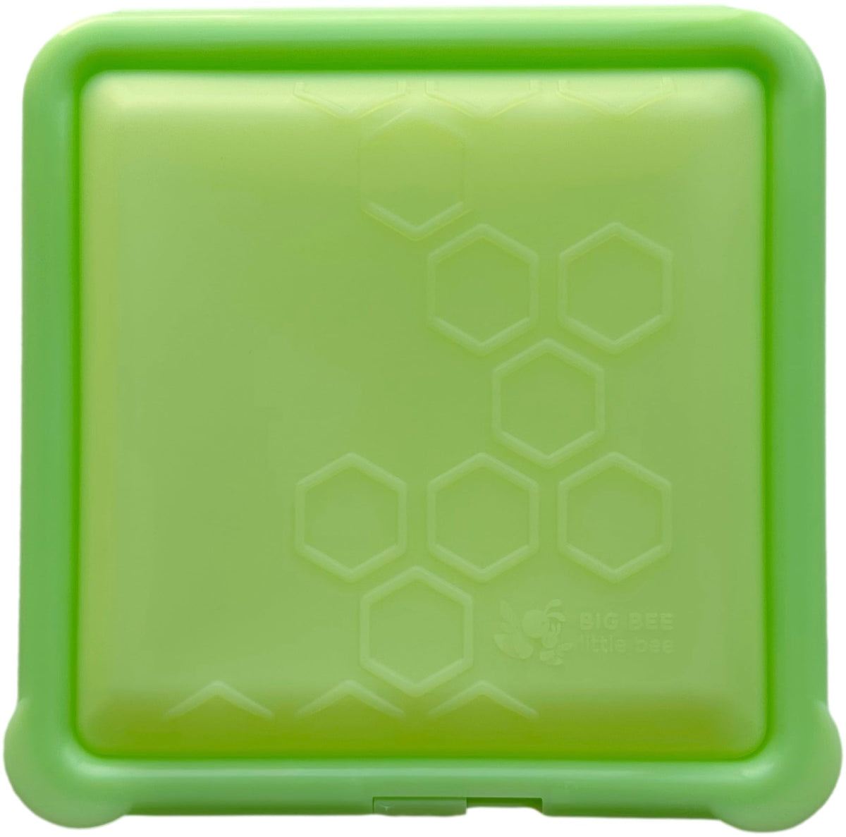 Big Bee, Little Bee contenedor de silicona en lima con tapa abierta para acceso rápido
