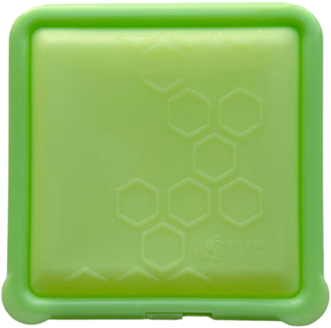 Big Bee, Little Bee contenedor de silicona en lima con tapa abierta para acceso rápido