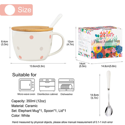 Taza BigNoseDeer elefante 350ml, perfecta para café o té diario