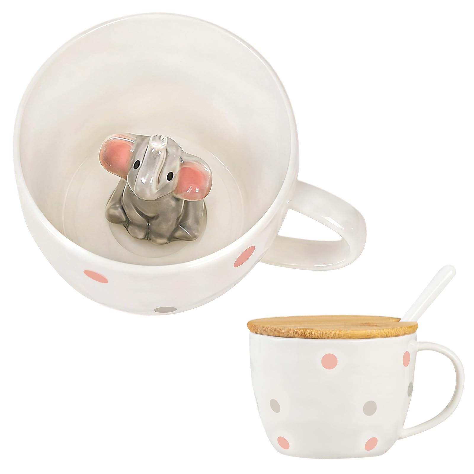 Taza BigNoseDeer con elefante 3D oculto para sorprender en cada sorbo