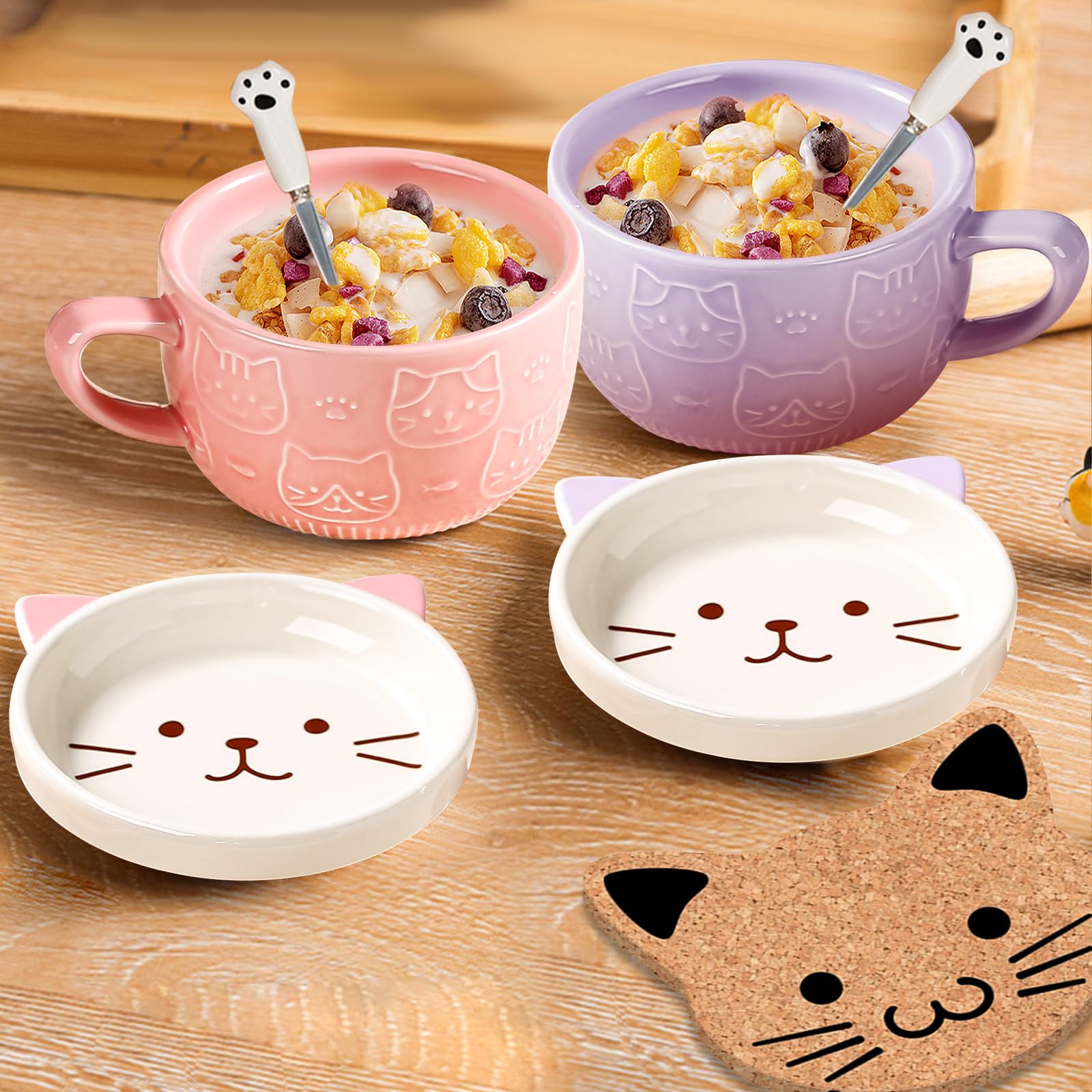 BigNoseDeer Taza kawaii de cerámica resistente para uso diario.