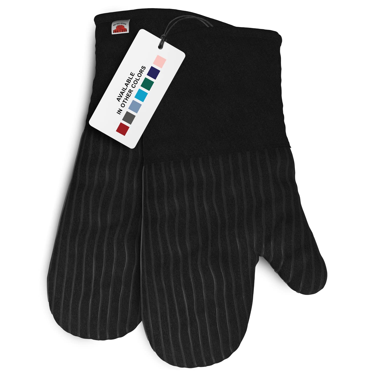 Big Red House guantes de horno de silicona negro, juego de 2, protección al calor