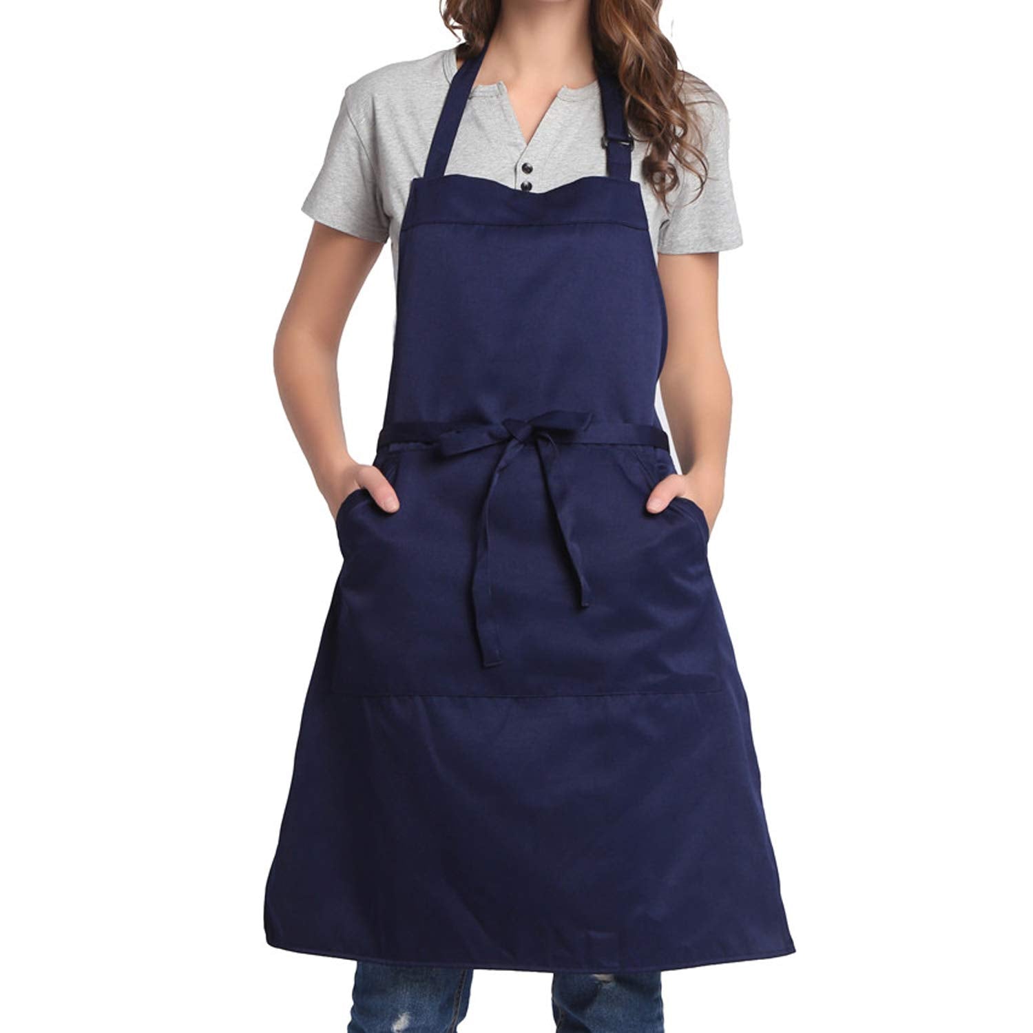 Delantal BIGHAS babero ajustable con cordones largos para cocina profesional.