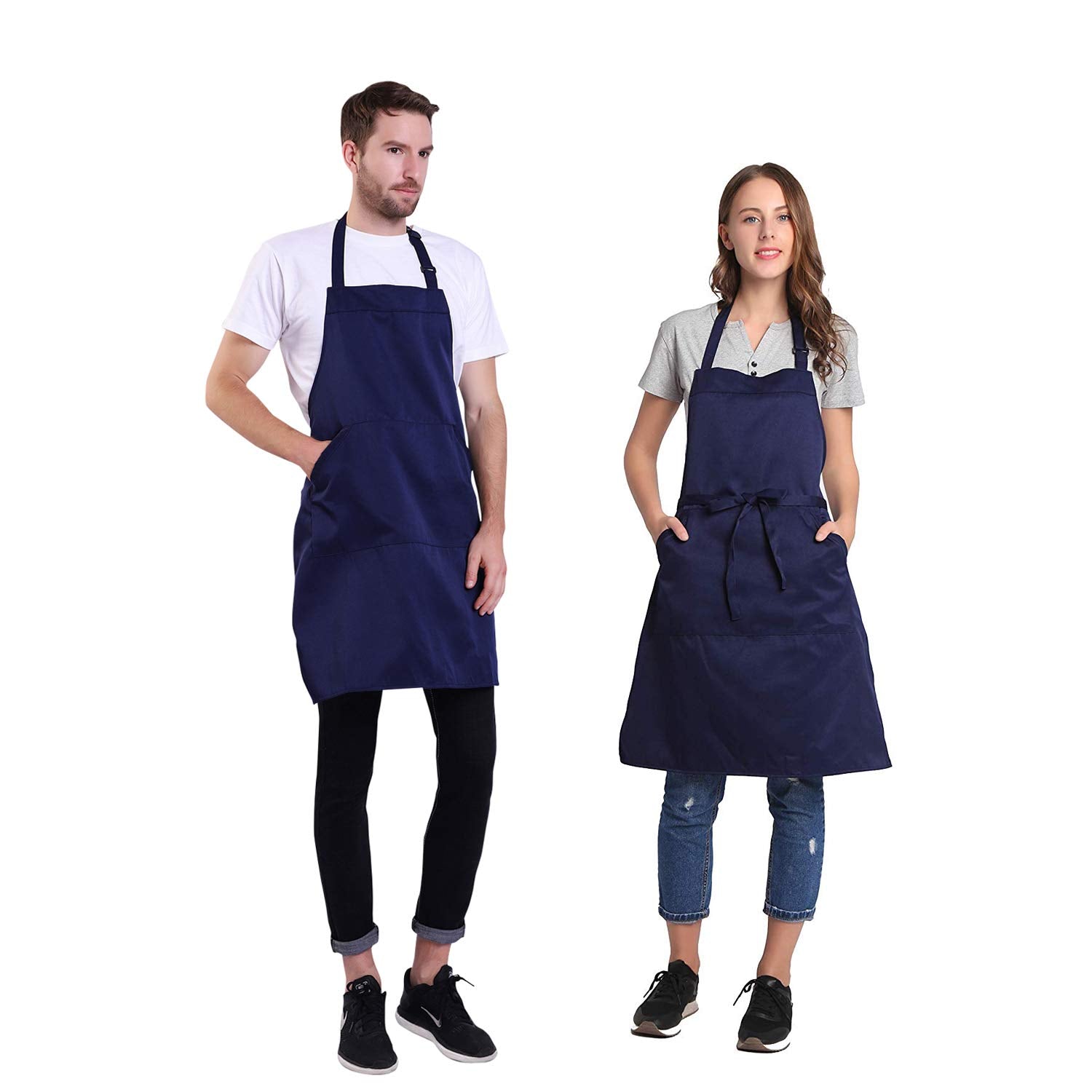 Delantal BIGHAS con cuello ajustable para mayor comodidad.