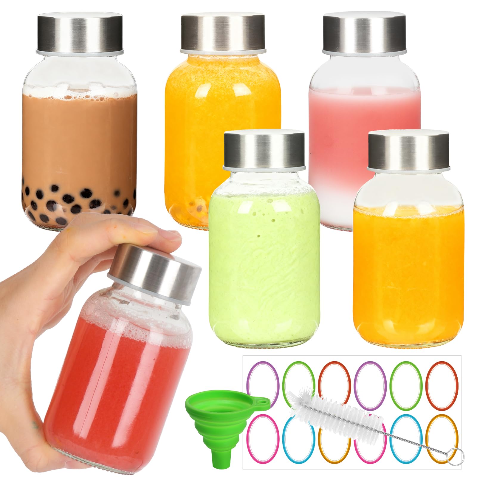 Botellas BIGIVACA de vidrio con tapas de acero, almacenamiento seguro y sin fugas.