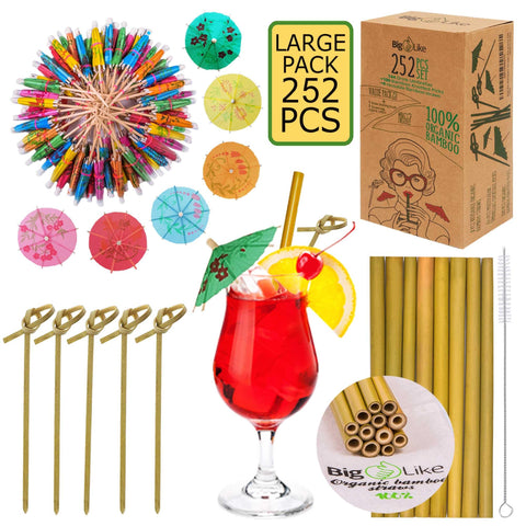 BIGLIKE sombrillas de cóctel tropical para realzar bebidas con estilo y color