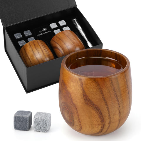 Vasos Bigmeta de madera para whisky, dos piezas, experiencia de degustación más auténtica.