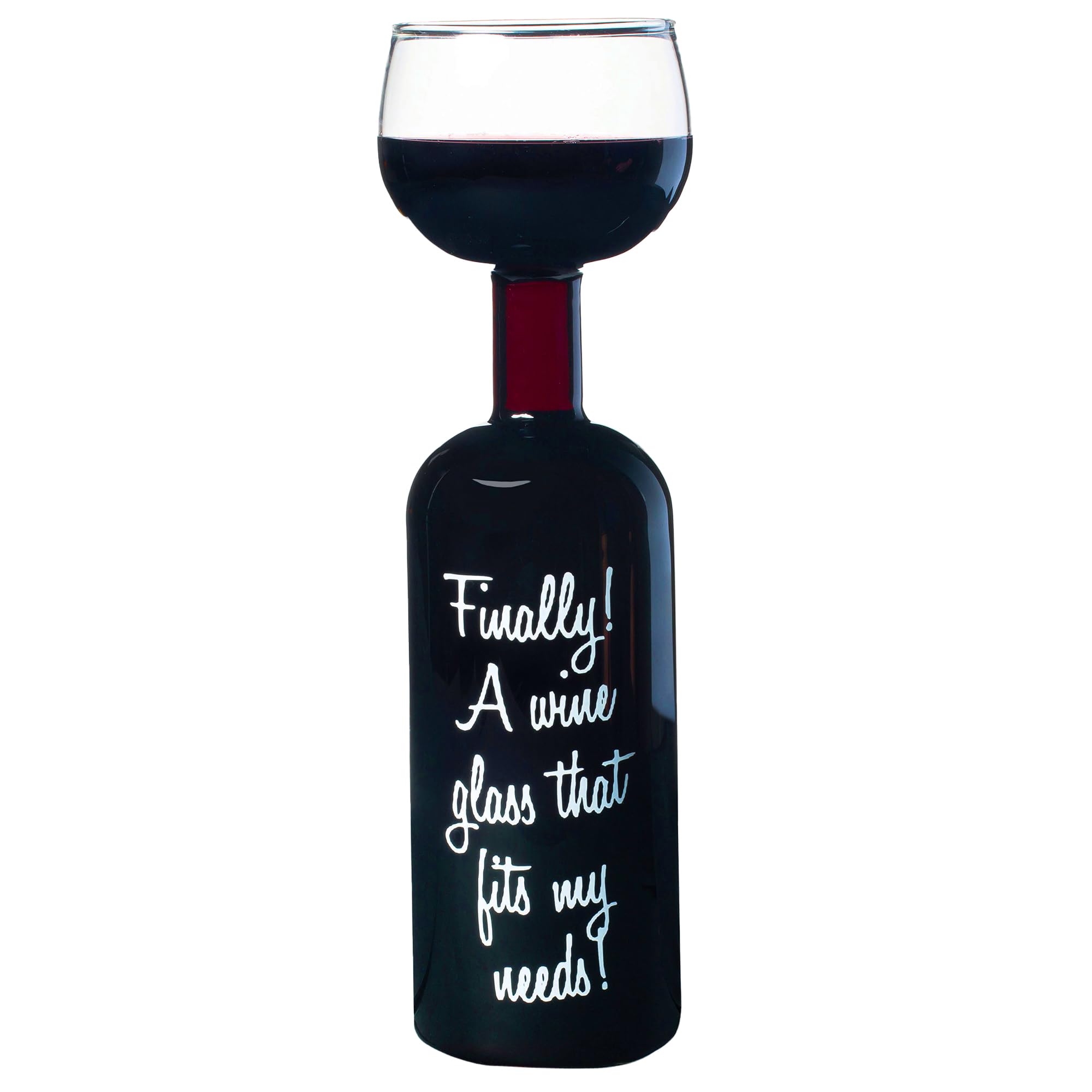 BigMouth Inc copa-botella-vino gigante para botella de 750 ml, ideal para reuniones.