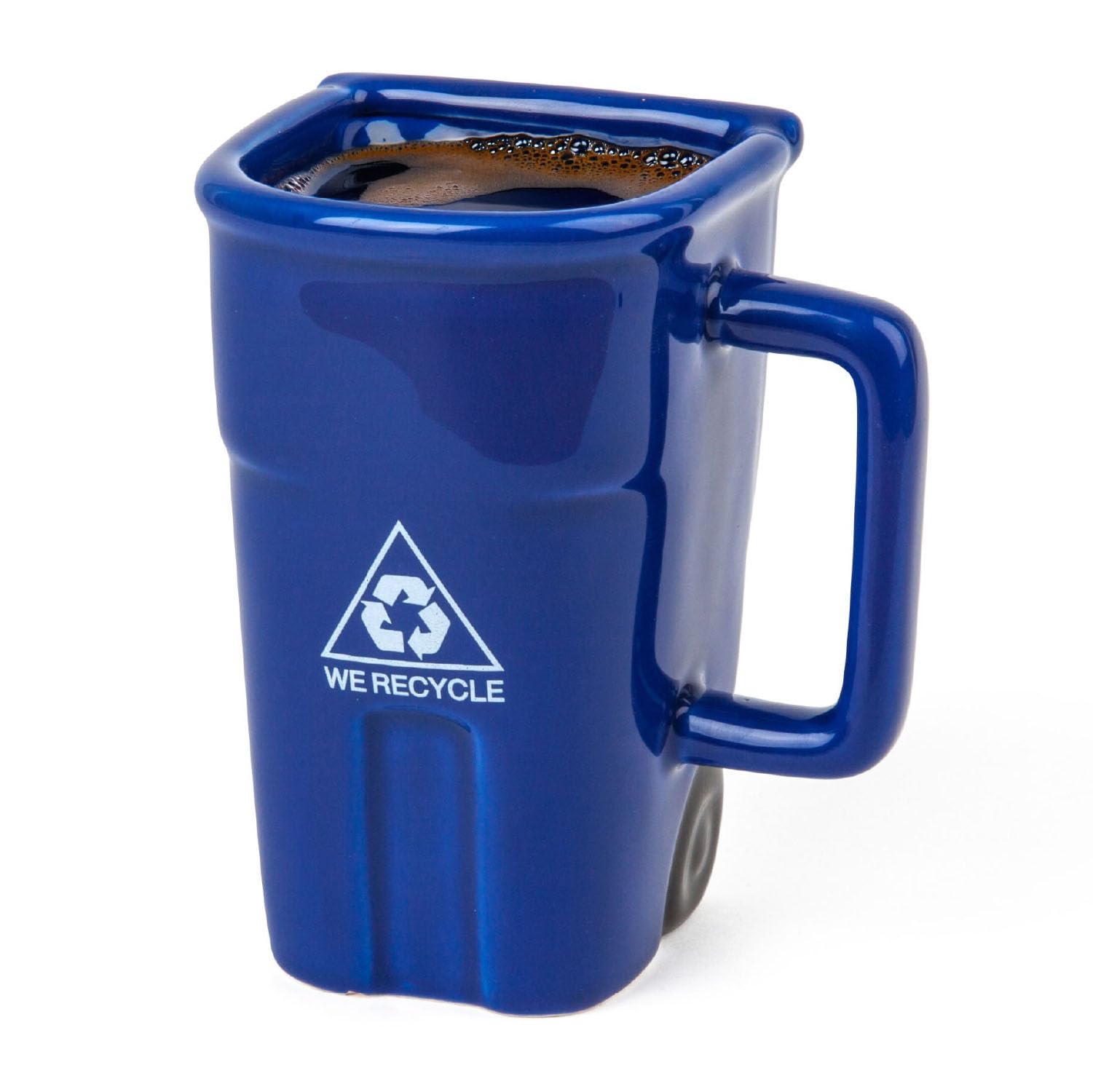 Taza BigMouth Inc basurero reciclaje para oficina, ideal para humor matutino.