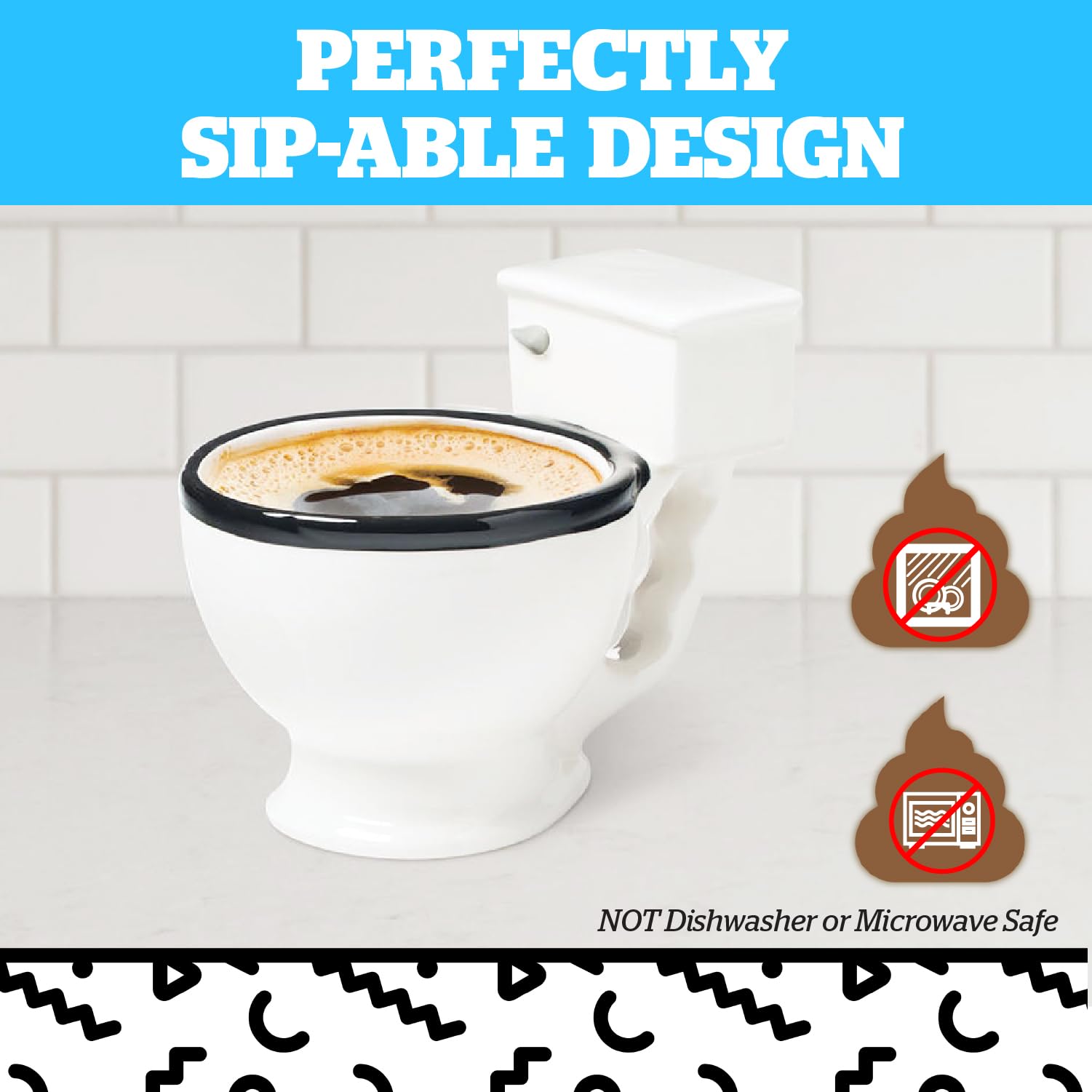 BigMouth Inc. Taza inodoro, perfecta para café, té y postres.