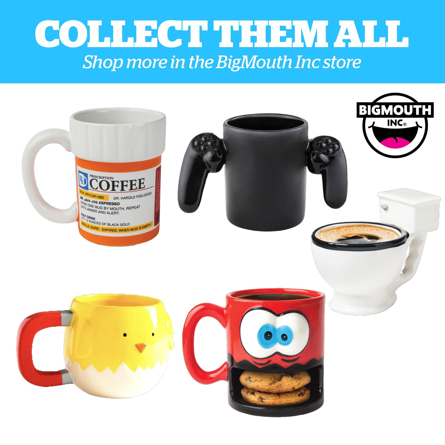 BigMouth Inc. Taza inodoro, ideal para fiestas y regalos divertidos.