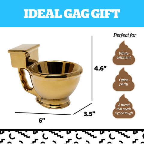 BigMouth Inc taza inodoro dorado, regalo lúdico para amantes del café