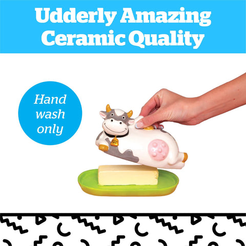 BigMouth Inc Udderly Buttery Butter Dish, diseño práctico para mantener la mantequilla lista