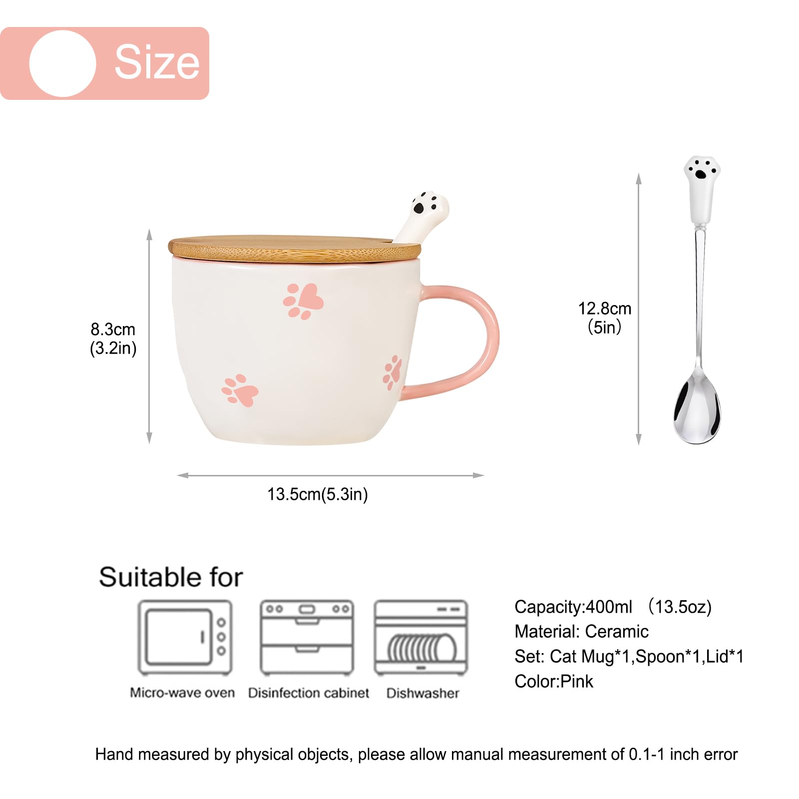 BigNoseDeer Taza ergonómica con asa cómoda para un agarre estable.