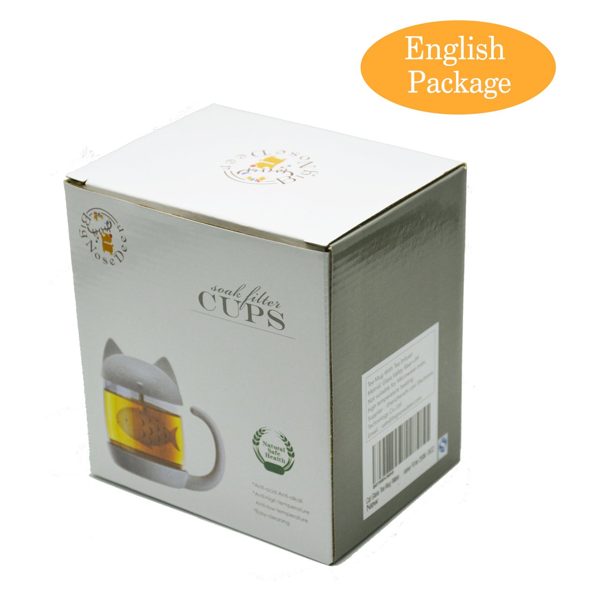 Taza blanca de cristal, aspecto limpio para té diario