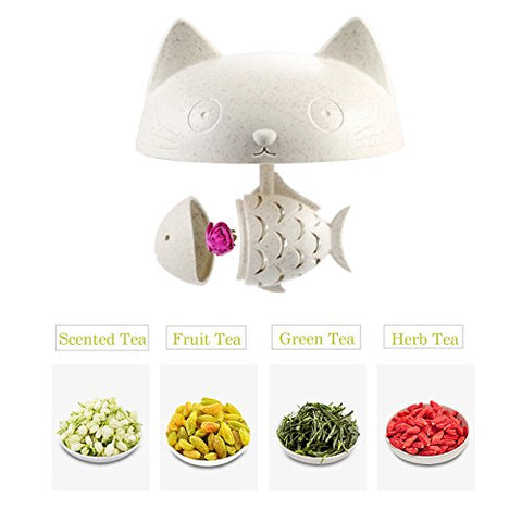 Taza de cristal con tapa y diseño gato, ideal para té
