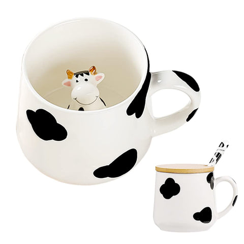 BigNoseDeer Taza con vaca 3D interior para alegrar cada sorbo.