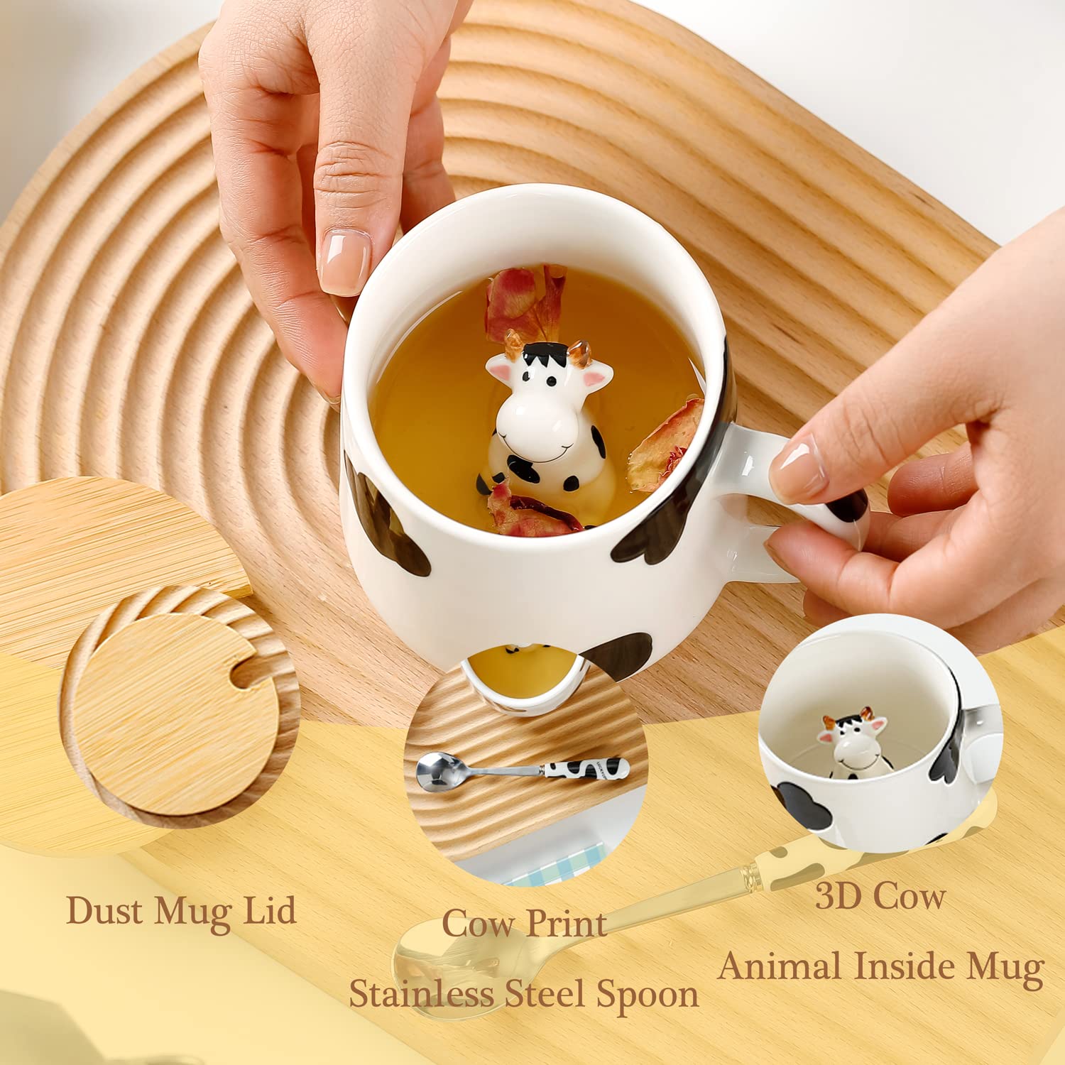 BigNoseDeer Taza con estampado de vaca para un toque divertido.