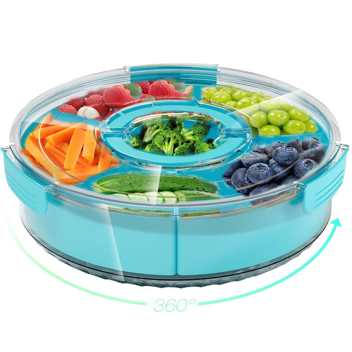 BigPonPon bandeja rotatoria dividida con 6 compartimentos para servir snacks