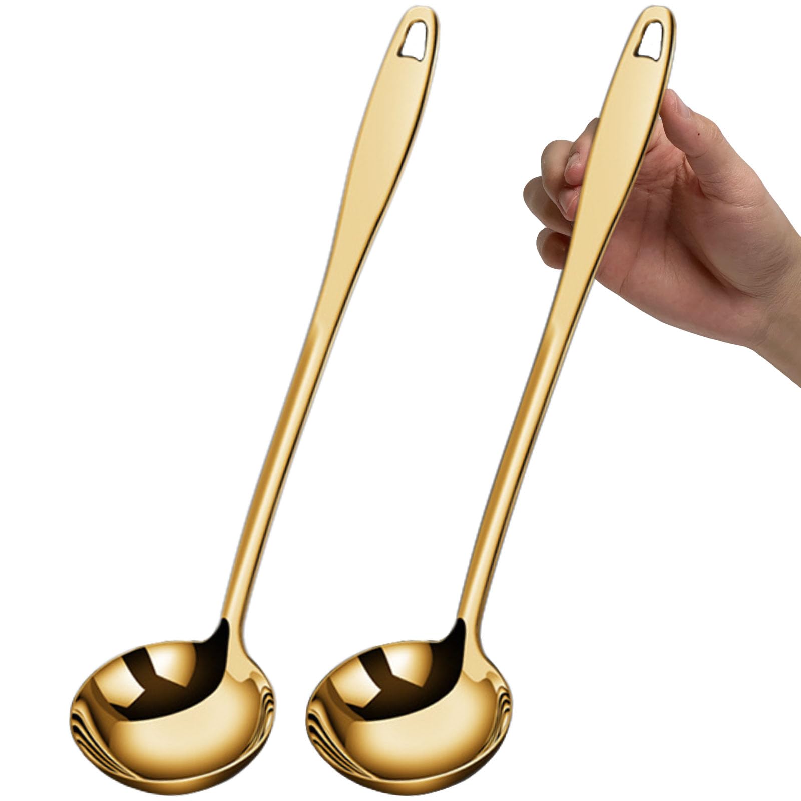 Bigwinyep cucharón de acero inoxidable 304 para uso diario en la cocina.