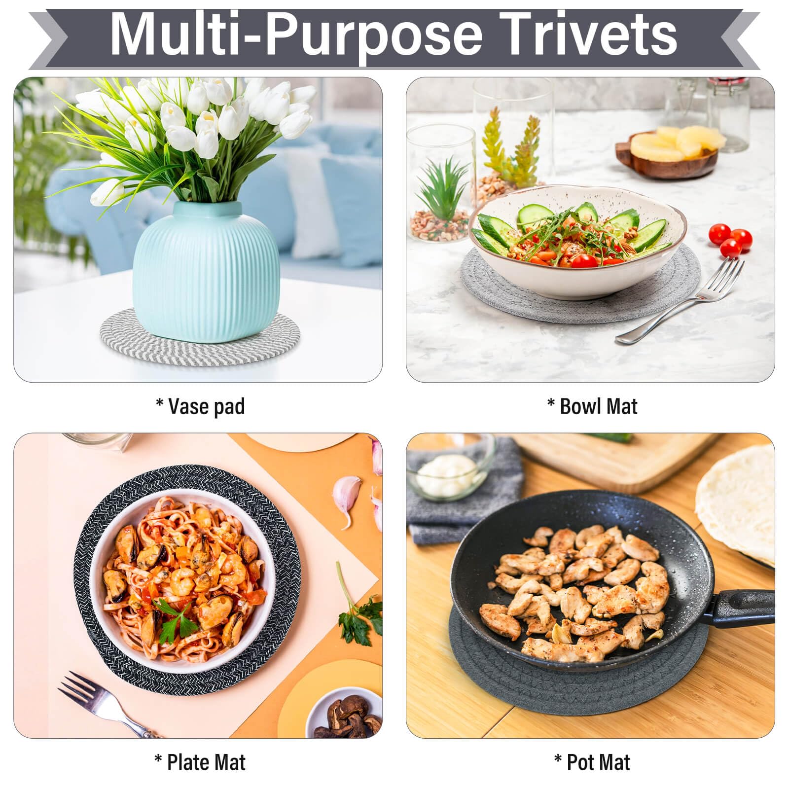 Billbotk posavasos versátiles para cocina y mesa con estilo