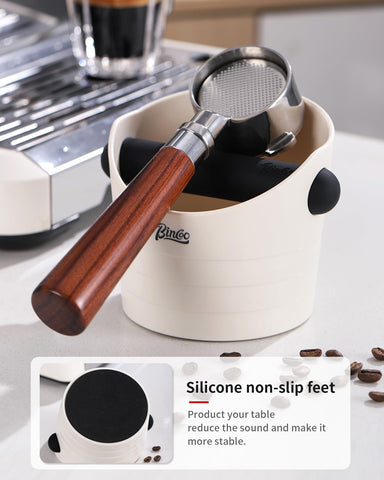 Bincoo caja para posos de café, frente compacto, ideal para encimeras reducidas.