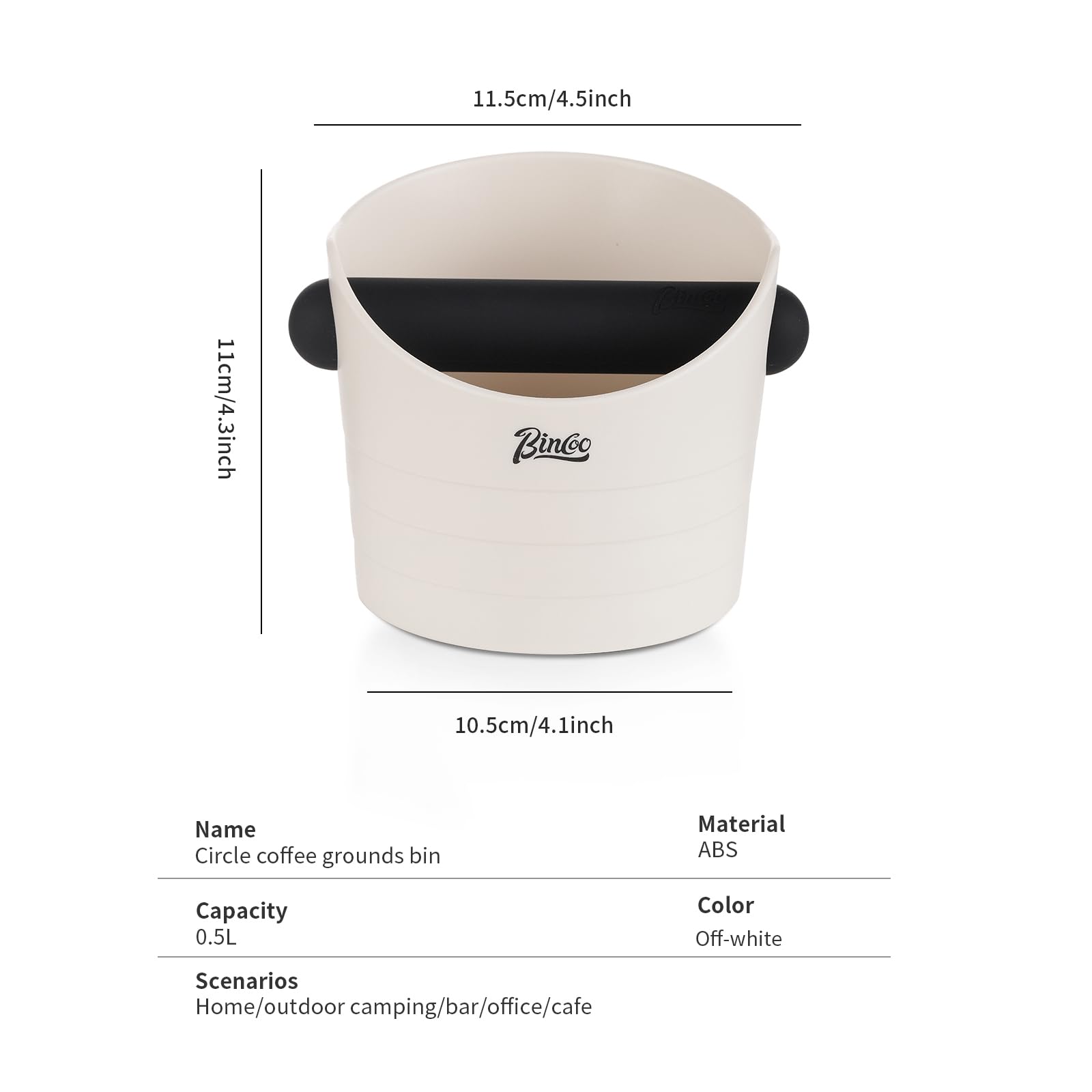 Bincoo caja posos de café interior removible para limpieza fácil.
